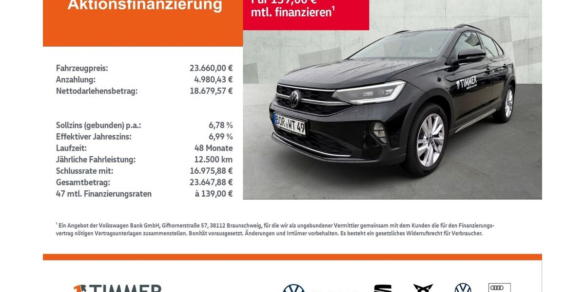 VW Taigo 13.999 km 22.880 &euro; Borken 46325