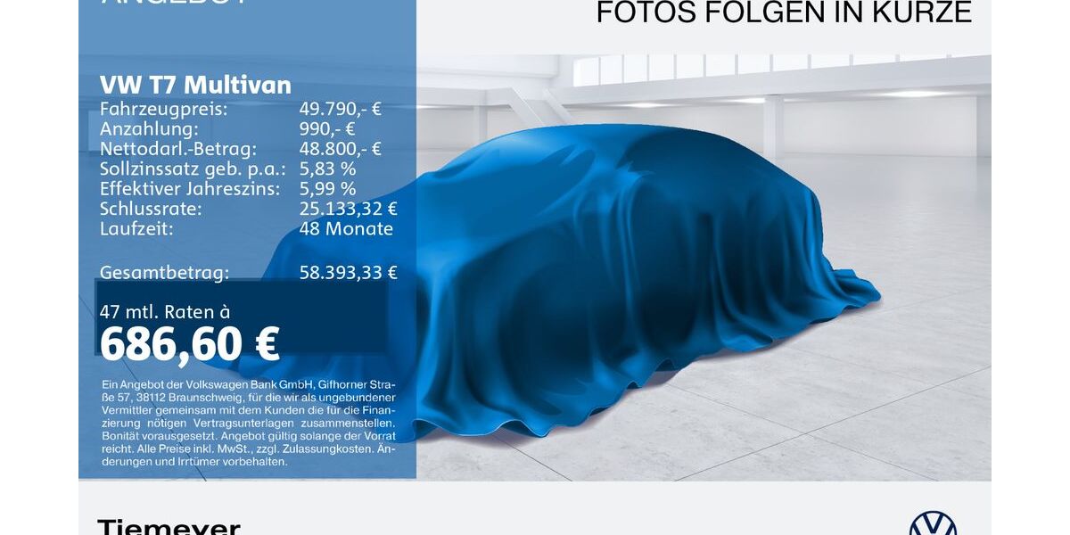 VW T7 Multivan 63.489 km 49.240 &euro; Duisburg 47059