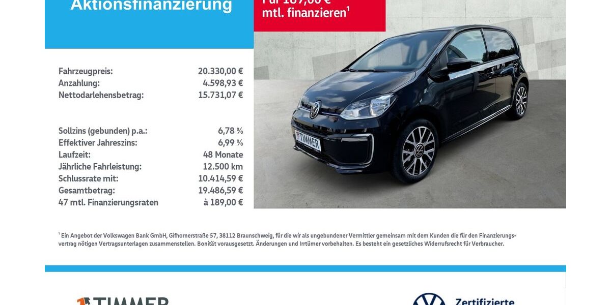 VW e-up! 14.999 km 20.330 &euro; Borken 46325