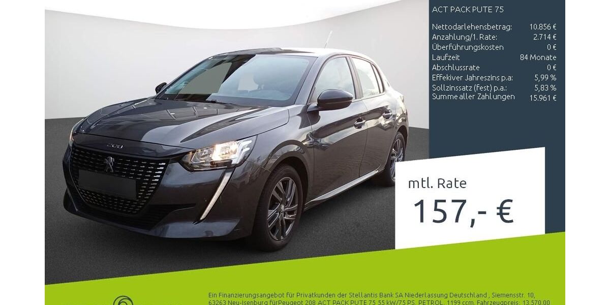 Peugeot 208 44.182 km 13.989 &euro; Borken 46325