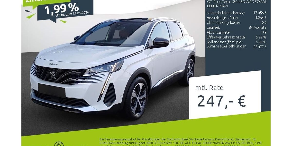 Peugeot 3008 30.839 km 21.209 &euro; Borken 46325
