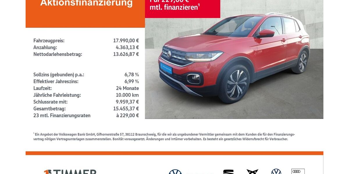 VW T-Cross 43.840 km 17.330 &euro; Borken 46325