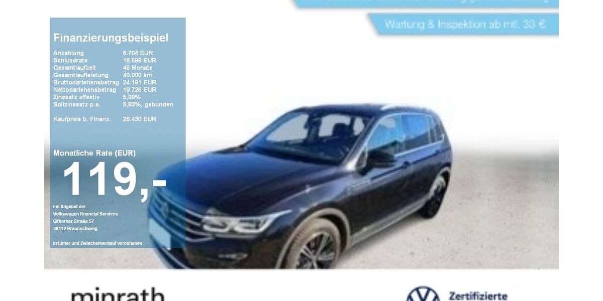 VW Tiguan 95.727 km 26.180 &euro; Geldern 47608